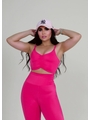 CONJUNTO FIT TRILOBAL TOP PLISSADO CALÇA COS ALTO ROSA - 3