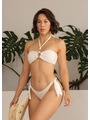 BIQUÍNI TOP ARGOLA CALCINHA DE AMARRAR OFF WHITE COLEÇÃO ATLÂNTICA - 1