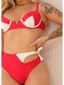 BIQUÍNI MEIA TAÇA BICOLOR CALCINHA RECORTE LATETAL VERMELHO COLEÇÃO NÁUTICA - 3
