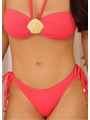 BIQUÍNI TOP CONCHA CALCINHA DE AMARRAR CORAL COLEÇÃO PUNTA CANA - 3