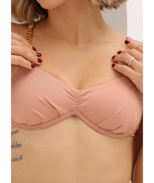 BIQUÍNI ARO INTEIRO CORRENTE CALCINHA ASA DELTA CARAMELO COLEÇÃO ISA