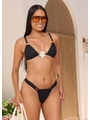 BIQUÍNI CORTININHA FLOR CALCINHA RECORTE PRETO COLEÇÃO BEACH GLAM - 1