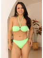 BIQUÍNI TOP ARGOLA CALCINHA TRADICIONAL VERDE NEON COLEÇÃO COLOR BEACH LOOKN462 - 1