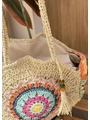 BOLSA DE PRAIA CROCHÊ MANDALA COLORIDA LOOK5849 - 2