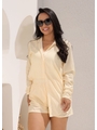 SAÍDA DE PRAIA CAMISA COM SHORT LISTRA AMARELA COLEÇÃO VERÃO EUROPEU - 1