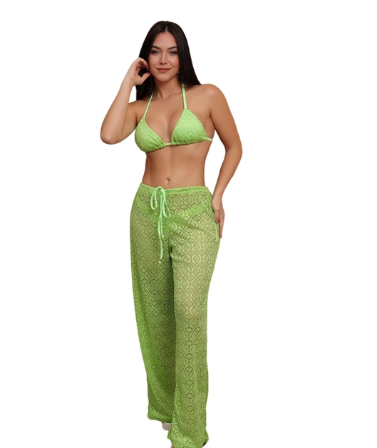 SAÍDA DE PRAIA CALÇA RENDA VERDE COLEÇÃO RAINBOW COMB M12