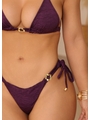 BIQUÍNI CORTININHA FLOR CALCINHA DE AMARRAR ROXO COLEÇÃO SOLARE - 3
