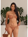 BIQUÍNI TOP ARGOLA CALCINHA DE AMARRAR BRONZE COLEÇÃO ATLÂNTICA - 1