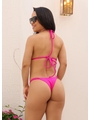 BIQUÍNI CORTININHA CALCINHA TRANÇA ROSA COLEÇÃO FLOR DE SAL - 2