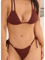 BIQUÍNI CORTININHA CRUZADO CALCINHA DE AMARRAR MARROM COLEÇÃO FLUIR - 3