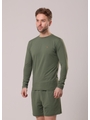 CONJUNTO MASCULINO DE PROTEÇÃO UV CAMISA COM SHORT VERDE MILITAR - 1