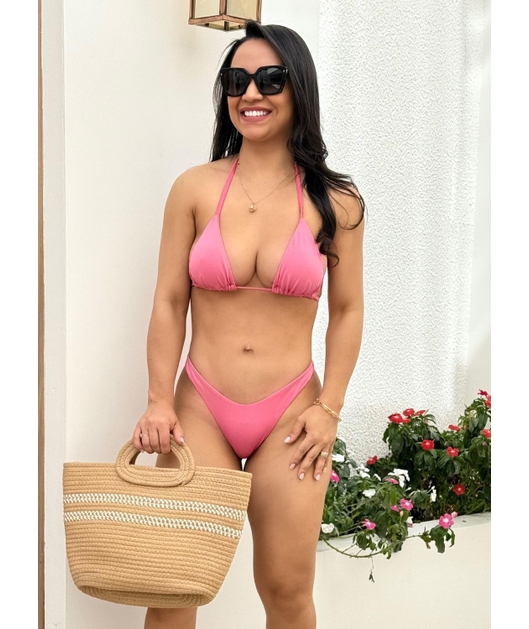 BIQUÍNI CORTININHA CALCINHA ASA DELTA ROSA SECO COLEÇÃO BASIC VAN03