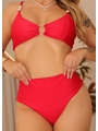 BIQUÍNI TOP ARGOLA CALCINHA ALTA VERMELHO COLEÇÃO COR DO PECADO - 3