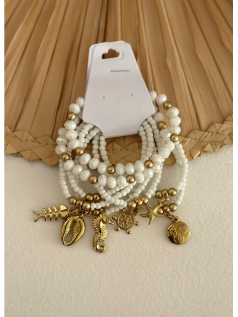 ACESSÓRIO DE PRAIA KIT PULSEIRA BRANCO