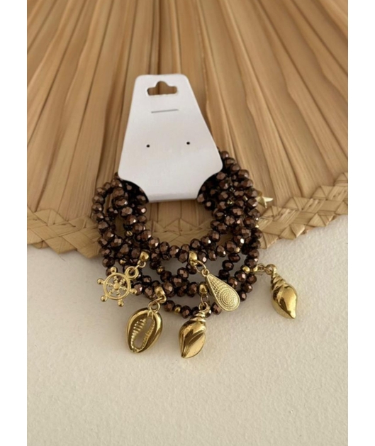 ACESSÓRIO DE PRAIA KIT PULSEIRA MARROM