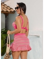 SAÍDA DE PRAIA MINI SAIA BABADO ROSA COLEÇÃO ÁGUA DE COCO - 2