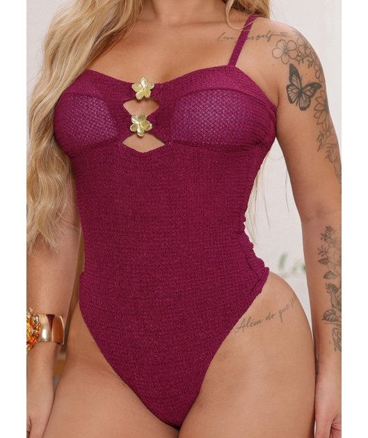 MAIÔ FLOR MARSALA COLEÇÃO MULHER