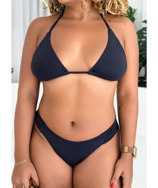 BIQUÍNI CORTININHA CALCINHA BORBOLETA PRETO COLEÇÃO CALIENTE