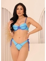BIQUÍNI MEIA TAÇA CALCINHA DE AMARRAR AZUL COLEÇÃO VERANO - 1