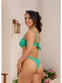 BIQUÍNI TOP FLOR CALCINHA ASA DELTA VERDE COLEÇÃO BEACH GLAM - 2