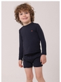 CONJUNTO INFANTIL DE PROTEÇÃO UV CAMISA COM SUNGA PRETO - 1