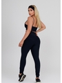 CONJUNTO FIT HYPER TOP ALÇA CALÇA COS ALTO PRETO - 2