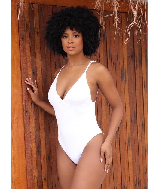 MAIÔ TRADICIONAL DECOTE V BRANCO COLEÇÃO FLORESCER