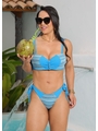 BIQUÍNI TOP CALCINHA DE AMARRAR AZUL COLEÇÃO ÁGUA DE COCO M405 - 1