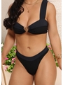 BIQUÍNI TOP ARGOLA CALCINHA ASA DELTA PRETO COLEÇÃO VERANEIO - 3