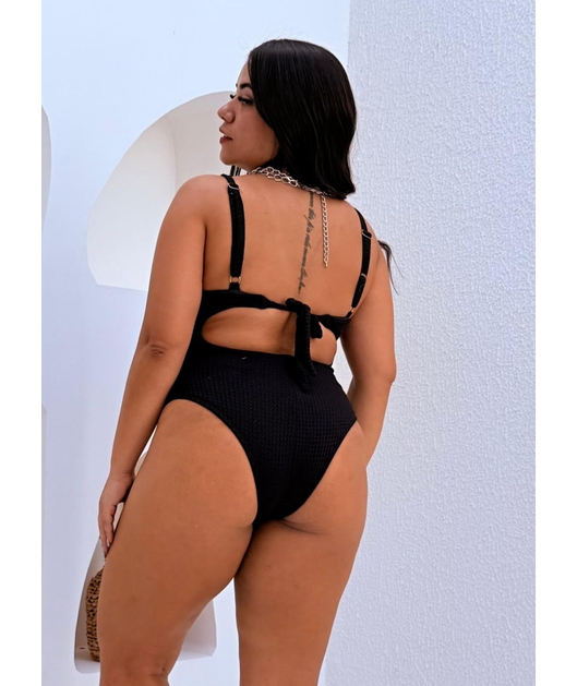 MAIÔ ALÇAS COM ARGOLA PRETO COLEÇÃO SARDENHA