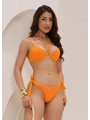 BIQUÍNI MEIA TAÇA CALCINHA DE AMARRAR LARANJADO COLEÇÃO PÉROLA - 1