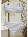 BIQUÍNI TOP ARGOLA CALCINHA ALTA BRANCO COLEÇÃO COR DO PECADO - 4