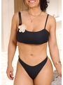 BIQUÍNI TOP FLOR CALCINHA ASA DELTA PRETO COLEÇÃO BEACH GLAM - 3