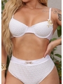 BIQUÍNI MEIA TAÇA CROCHÊ CALCINHA ALTA BRANCO COLEÇÃO ESSÊNCIA BORDADAS - 3