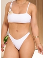 BIQUÍNI TOP FLOR CALCINHA ASA DELTA BRANCO COLEÇÃO BEACH GLAM - 3