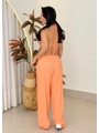 SAÍDA DE PRAIA CALÇA NO CHIFFON LARANJADA F7 - 2