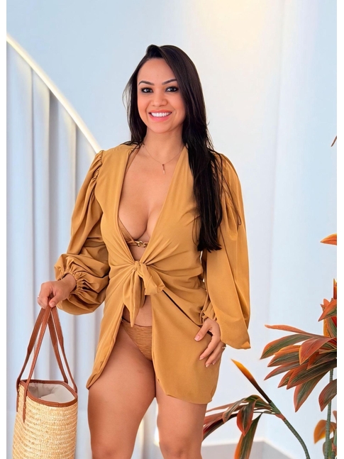 SAÍDA DE PRAIA MANGAS BUFANTES NA SEDINHA MEL CM02