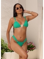BIQUÍNI CORTININHA FLOR CALCINHA RECORTE VERDE COLEÇÃO BEACH GLAM - 1