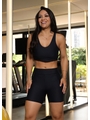 CONJUNTO FITNESS TOP BASIC COM SHORT PRETO COLEÇÃO FEBELA MOVE - 1