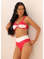 BIQUÍNI TOP BICOLOR CALCINHA TALA VERMELHO COLEÇÃO NÁUTICA - 1
