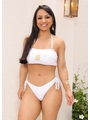BIQUÍNI TOP ALÇAS REMOVÍVEIS CALCINHA DE AMARRAR BRANCO COLEÇÃO FEST NEW YEAR 4849GT - 1