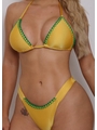 BIQUÍNI CORTININHA CALCINHA FIO DUPLO AMARELO COLEÇÃO BRASIL RAIZ - 3