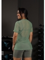 CAMISETA FITNESS NO TULE VERDE COLEÇÃO FEBELA MOVE - 2
