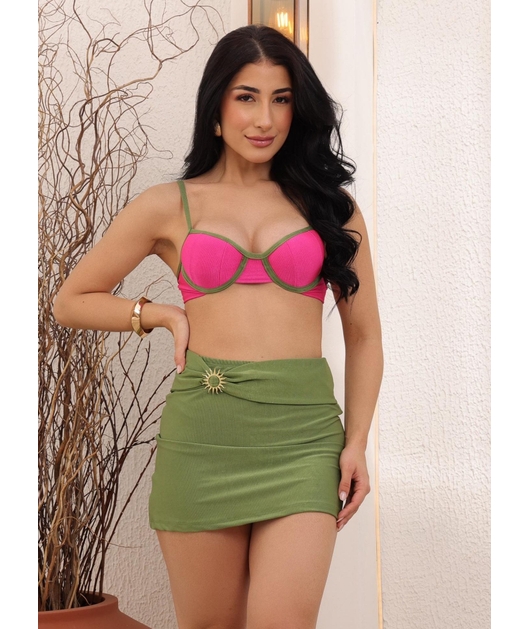 SAÍDA DE PRAIA MINI SAIA SOL VERDE COLEÇÃO MARÉ ALTA