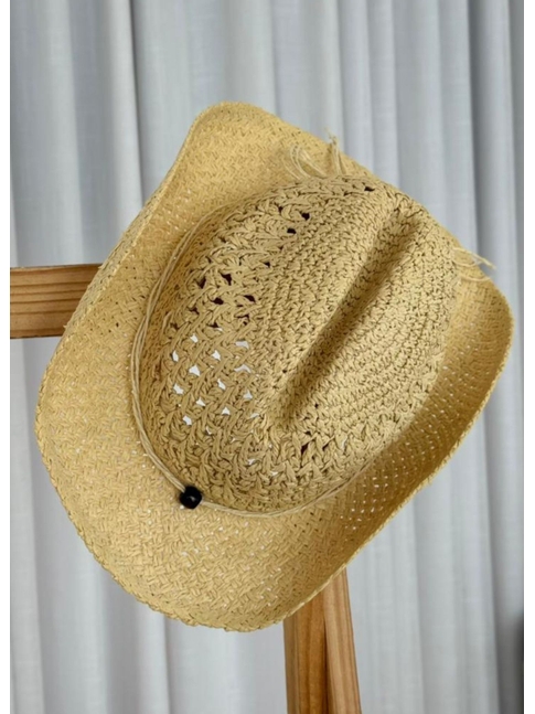 CHAPÉU DE PALHA TRANÇADO OFF WHITE