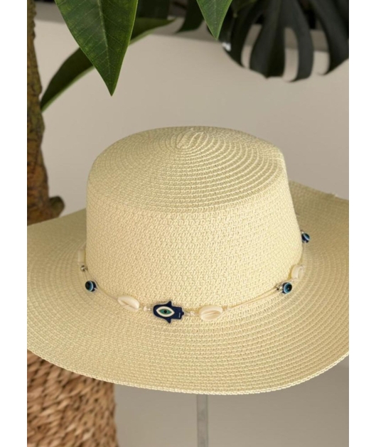CHAPÉU DE PRAIA OLHO GREGO OFF WHITE
