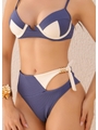 BIQUÍNI MEIA TAÇA BICOLOR CALCINHA RECORTE LATETAL AZUL COLEÇÃO NÁUTICA F2 - 3