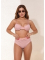BIQUÍNI MEIA TAÇA CROCHÊ CALCINHA ALTA ROSE COLEÇÃO CELEBRATION - 1