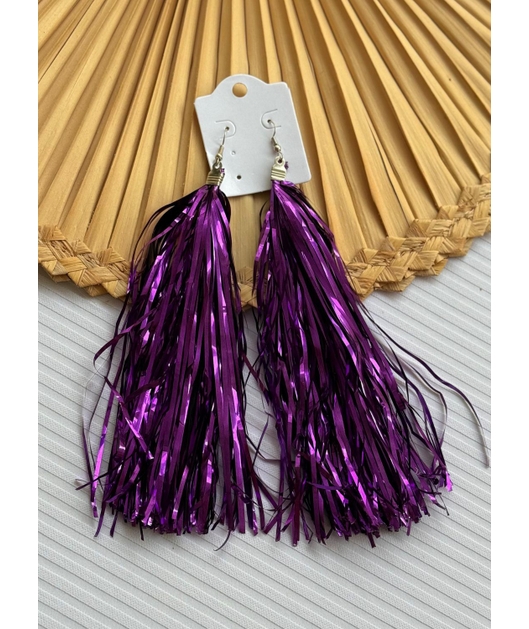 ACESSÓRIO BRINCO POMPOM ROXO