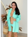 SAÍDA DE PRAIA CAMISA NO CHIFFON VERDE CLARO - 1